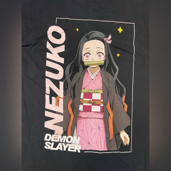 Demon Slayer Nezuco Graphic T-shirt Women Medium Black Short Sleeve - Picture 2 of 5